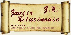 Zamfir Milutinović vizit kartica